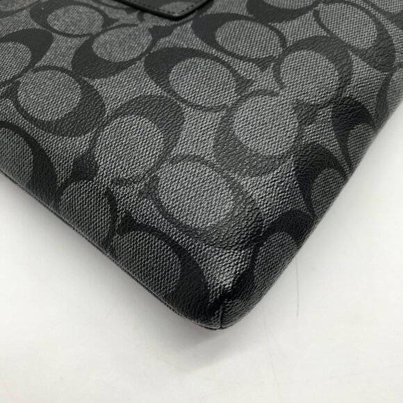 Coach Black And Gray Monogram Signature Canvas File Crossbody Bag F58316 - Picture 9 of 11